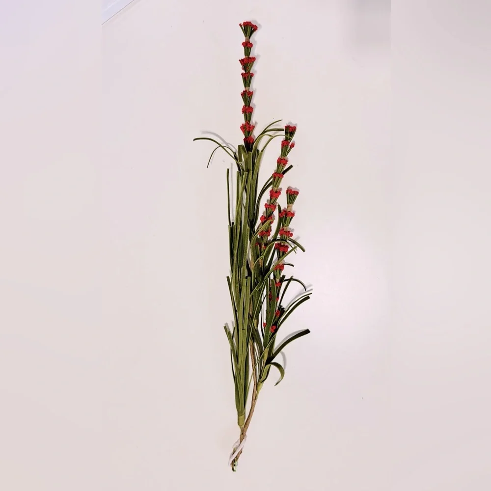 Elegant Red Berries & Green Artificial Floral Spray